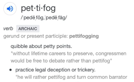Pettifog definition
